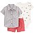 Trio camisa, bodies carrinhos e short / nova coleção - Imagem 1