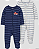 KIT 2 MACACÕES JUST ONE YOU BY - CINZA COM LISTRAS E AZUL ESCURO - Imagem 1