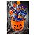 Kit Halloween Balde Cabeça de Abóbora + Teia com Pirulitos e Chicletes - Imagem 2