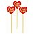 Kit 6 Palitos Decorativos Coração Love You BR Festas - Imagem 1