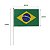 Bandeira do Brasil com Haste 14x21cm 12 Un Copa do Mundo - Imagem 2