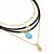 Colar Choker Preto Pedra Turquesa - Imagem 1