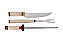 Kit para Churrasco 9" Zakharov Prime Bull Cabo de Osso Faca + Garfo + Chaira 10'' no Estojo de Madeira - Imagem 2