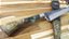 Faca Gaúcha Full Tang 8” Forjada em aço carbono 5160, cabo D´Avila Hibrido de madeira de Guajuvira e resina, lâmina brut forj, bainha picassa - Imagem 5