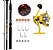 KIT PESCA MOLINETE JOKER AMARELO + VARA ALBATROZ KARA 1,50M + LINHA MARURI SUPER STRONG SS 100M 1.5 20MM + 15 ITENS + BRINDE - Imagem 1