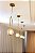 Lustre Pendente Arco Dourado Bola Globo Esfera Âmbar Quarto Cozinha Ilha Escritório INL78 - Imagem 3