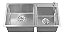 Cuba Dupla Cromada Cozinha Gourmet em Aço Inox 201 com Válvula e Dispenser Inovartte ICB15 - Imagem 1