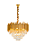 Luminária Pendente Lustre Luxuoso Dourado e Cristais Vana Sindora INL103 - Imagem 1
