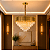 Luminária Pendente Lustre Luxuoso Dourado e Cristais Vana Sindora INL105 - Imagem 1