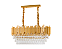 Luminária Pendente Lustre Retangular Luxuoso Dourado e Cristais Vana Sindora INL107 - Imagem 2