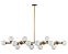 Luminária Pendente Lustre Jabuticaba Moon Dourado Com Bolas Globos Esferas Opaco Leitoso Moderno Luxo INL111 - Imagem 1
