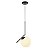 Luminária Pendente Lustre Inclinado Jabuticaba Preto Bola Globo Esfera Opaco Leitoso Moderno Luxo INL114 - Imagem 7