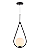 Luminária Pendente Lustre Aro Gota Preto Bola Globo Esfera Opaco Leitoso Moderno Luxo INL117 - Imagem 2