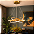 Luminária Pendente Lustre Led 3 em 1 Arco Anéis Infinito Dourado Moderno Luxuoso INL119 - Imagem 1