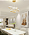 Luminária Pendente Lustre Led 3 em 1 Arco Anéis Infinito Dourado Moderno Luxuoso INL119 - Imagem 6