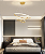 Luminária Pendente Lustre Led 3 em 1 Arco Anéis Infinito Dourado Moderno Luxuoso INL119 - Imagem 5