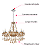 Lustre Candelabro Cristal com 12 Braços Âmbar INL54 - Imagem 7