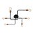 Lustre Pendente Sputnik Moderno Aranha 6 Braços Retrô Preto Cobre Sala Quarto Cozinha INL67 - Imagem 1