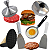 Kit Chapa Lanches com Espátula Curva + Reta + Abafador + Aro de Ovo - Imagem 1