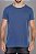 Camiseta Estonada Lisa Básica Azul - Imagem 1