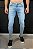 Calça Jeans Super Skinny Azul Claro com Puidos - Imagem 1