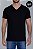 CAMISETA BÁSICA ALGODÃO EGÍPCIO GOLA V PRETA VIDIC - Imagem 1
