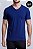 CAMISETA BÁSICA ALGODÃO EGÍPCIO GOLA V AZUL MARINHO VIDIC - Imagem 1