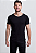 Camiseta Algodão Egípcio Vidic Gola Canoa Preta - Imagem 5
