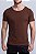 Camiseta Algodão Egípcio Vidic Gola Canoa Marrom - Imagem 4