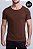 Camiseta Algodão Egípcio Vidic Gola Canoa Marrom - Imagem 1