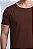 Camiseta Algodão Egípcio Vidic Gola Canoa Marrom - Imagem 2
