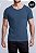 Camiseta Algodão Egípcio Vidic Gola Canoa Azul Petroleo - Imagem 1