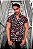 Camisa de Botão Geométrica Floral em Viscose - Imagem 1