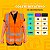 Colete Refletivo Laranja Super Safety 1 Bolso Tecido fluorescente 100% poliéster - Imagem 4