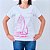 Camiseta feminina -TRIPULAÇÃO- Branca com Rosa - Imagem 1