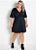 Vestido Transpassado Preto Plus Size - Imagem 3