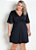 Vestido Transpassado Preto Plus Size - Imagem 1