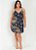 Vestido Curto Floral Marinho Com Alças Plus Size - Imagem 3