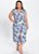 Vestido Midi Floral Azul Com Fenda Plus Size - Imagem 1