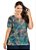 Conjunto Blusa E Short Plus Size Folhagem E Azul - Imagem 3