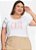 Blusa Branca Com Estampa Na Frente Plus Size - Imagem 1