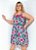 Vestido Floral Com Amarração No Decote Plus Size - Imagem 1