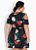 Vestido Floral Preto Transpassado Plus Size - Imagem 2