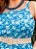 Macacão Floral Azul Em Jersey Acetinado Plus Size - Imagem 3