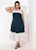 Vestido Azul E Branco Com Alças Largas Plus Size - Imagem 1