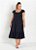 Vestido Midi Preto Com Franzidos Plus Size - Imagem 1