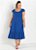 Vestido Midi Azul Com Franzidos Plus Size - Imagem 1