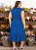 Vestido Midi Azul Com Franzidos Plus Size - Imagem 5