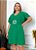 Vestido Verde Com Babados E Bolsos Plus Size - Imagem 1