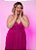 Vestido Pink Com Transpasse Plus Size - Imagem 3